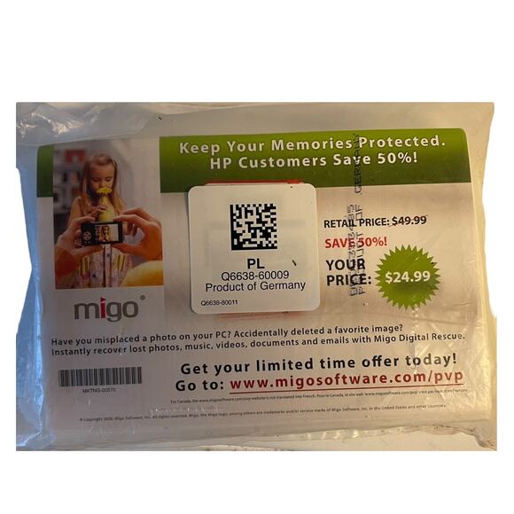 Migo Q6638-6009 150 HP Printable 4x6 Photo Paper NEW - Picture 1 of 2